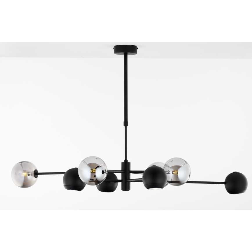Jupiter 1975 - Viseći luster MOKA 4xGU10/10W/230V + 4xG9/10W/230V crno/sjajni krom