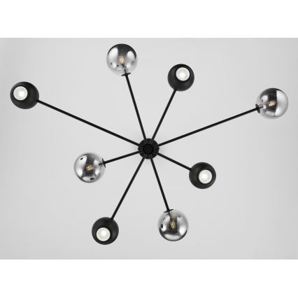 Jupiter 1975 - Viseći luster MOKA 4xGU10/10W/230V + 4xG9/10W/230V crno/sjajni krom