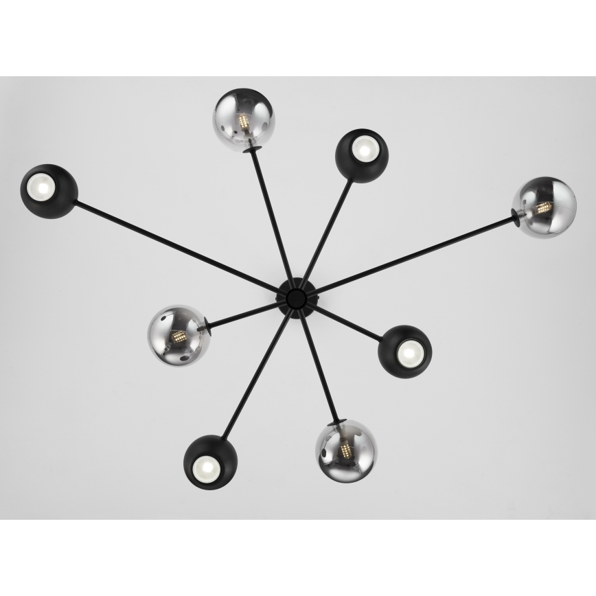 Jupiter 1975 - Viseći luster MOKA 4xGU10/10W/230V + 4xG9/10W/230V crno/sjajni krom