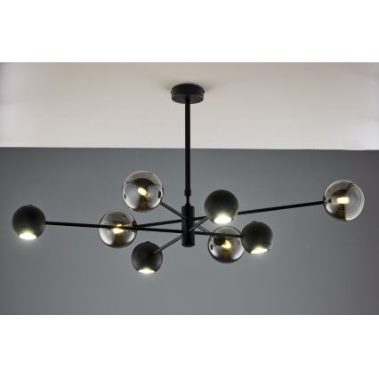 Jupiter 1975 - Viseći luster MOKA 4xGU10/10W/230V + 4xG9/10W/230V crno/sjajni krom