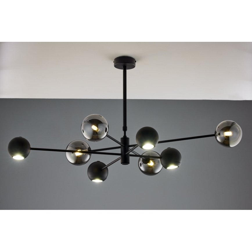 Jupiter 1975 - Viseći luster MOKA 4xGU10/10W/230V + 4xG9/10W/230V crno/sjajni krom