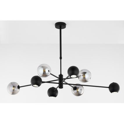 Jupiter 1975 - Viseći luster MOKA 4xGU10/10W/230V + 4xG9/10W/230V crno/sjajni krom