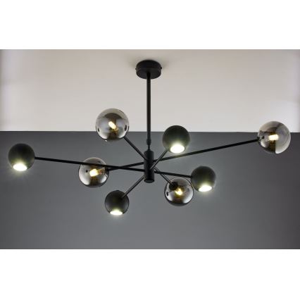 Jupiter 1975 - Viseći luster MOKA 4xGU10/10W/230V + 4xG9/10W/230V crno/sjajni krom