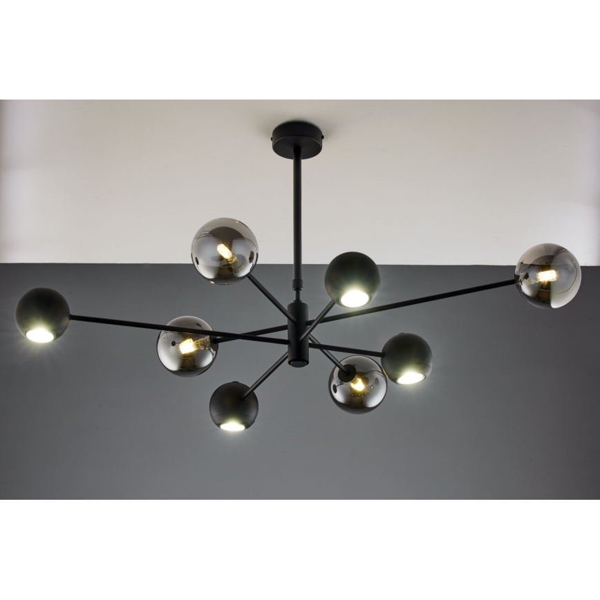 Jupiter 1975 - Viseći luster MOKA 4xGU10/10W/230V + 4xG9/10W/230V crno/sjajni krom