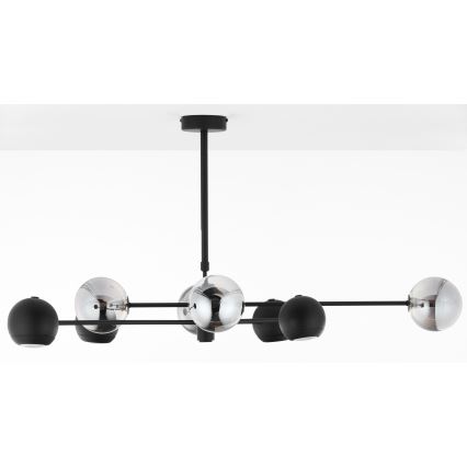 Jupiter 1975 - Viseći luster MOKA 4xGU10/10W/230V + 4xG9/10W/230V crno/sjajni krom
