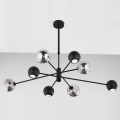 Jupiter 1975 - Viseći luster MOKA 4xGU10/10W/230V + 4xG9/10W/230V crno/sjajni krom
