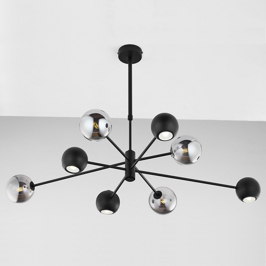 Jupiter 1975 - Viseći luster MOKA 4xGU10/10W/230V + 4xG9/10W/230V crno/sjajni krom