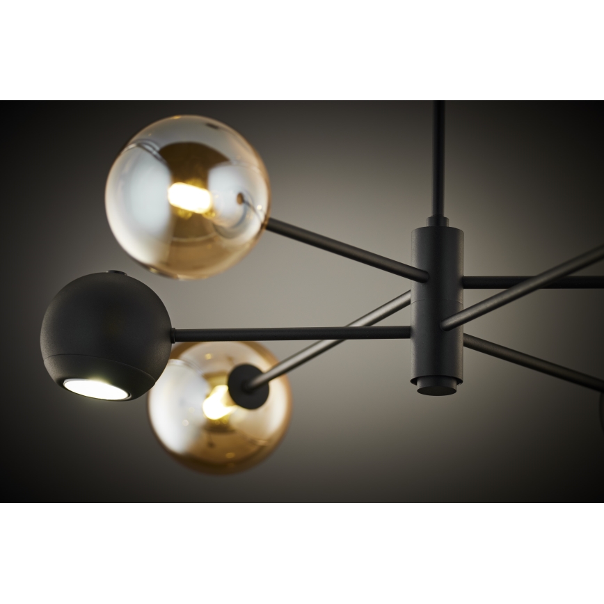 Jupiter 1993 - Luster na šipci MOKA 3xGU10/10W/230V + 3xG9/10W/230V crna/bež