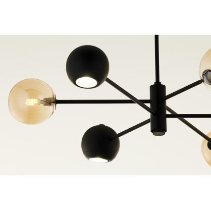 Jupiter 1993 - Luster na šipci MOKA 3xGU10/10W/230V + 3xG9/10W/230V crna/bež