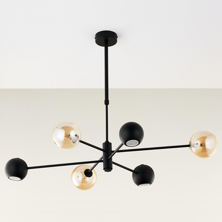 Jupiter 1993 - Viseći luster MOKA 3xGU10/10W/230V + 3xG9/10W/230V crno/bež