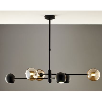 Jupiter 1993 - Viseći luster MOKA 3xGU10/10W/230V + 3xG9/10W/230V crno/bež