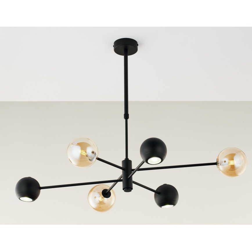 Jupiter 1993 - Viseći luster MOKA 3xGU10/10W/230V + 3xG9/10W/230V crno/bež