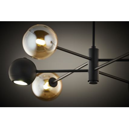 Jupiter 1993 - Viseći luster MOKA 3xGU10/10W/230V + 3xG9/10W/230V crno/bež