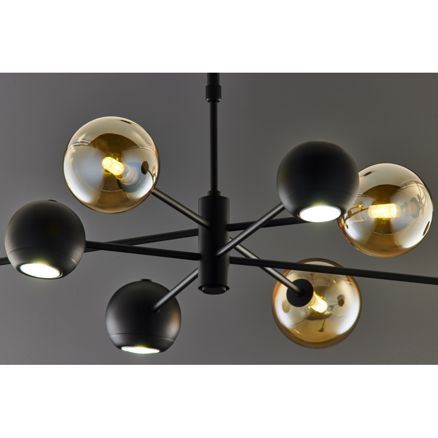 Jupiter 1994 - Luster na šipci MOKA 4xGU10/10W/230V + 4xG9/10W/230V crna/bež