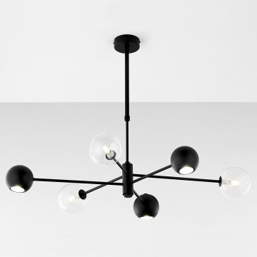 Jupiter 1995 - Viseći luster MOKA 3xGU10/10W/230V + 3xG9/10W/230V crno/prozirna