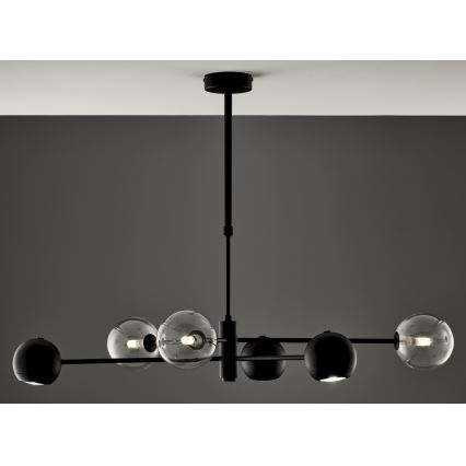 Jupiter 1995 - Viseći luster MOKA 3xGU10/10W/230V + 3xG9/10W/230V crno/prozirna