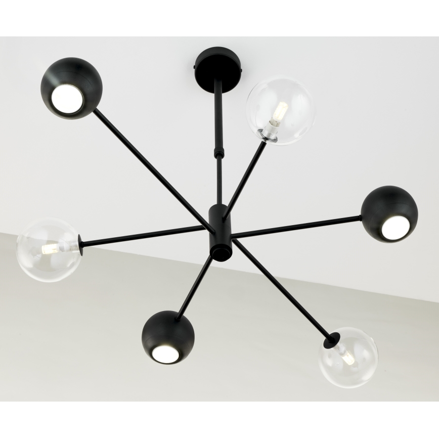 Jupiter 1995 - Viseći luster MOKA 3xGU10/10W/230V + 3xG9/10W/230V crno/prozirna