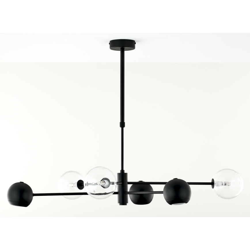 Jupiter 1995 - Viseći luster MOKA 3xGU10/10W/230V + 3xG9/10W/230V crno/prozirna