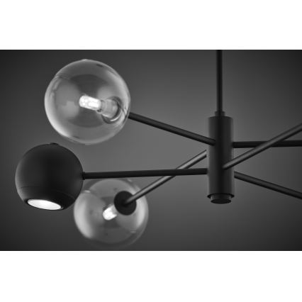 Jupiter 1995 - Viseći luster MOKA 3xGU10/10W/230V + 3xG9/10W/230V crno/prozirna