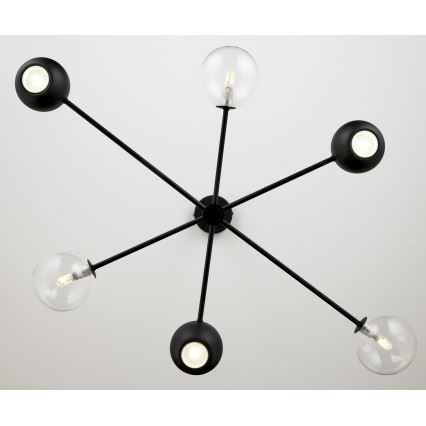 Jupiter 1995 - Viseći luster MOKA 3xGU10/10W/230V + 3xG9/10W/230V crno/prozirna