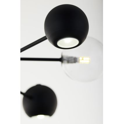 Jupiter 1995 - Viseći luster MOKA 3xGU10/10W/230V + 3xG9/10W/230V crno/prozirna