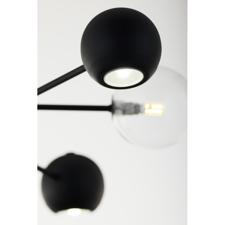 Jupiter 1995 - Viseći luster MOKA 3xGU10/10W/230V + 3xG9/10W/230V crno/prozirna