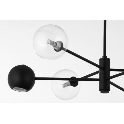 Jupiter 1995 - Viseći luster MOKA 3xGU10/10W/230V + 3xG9/10W/230V crno/prozirna