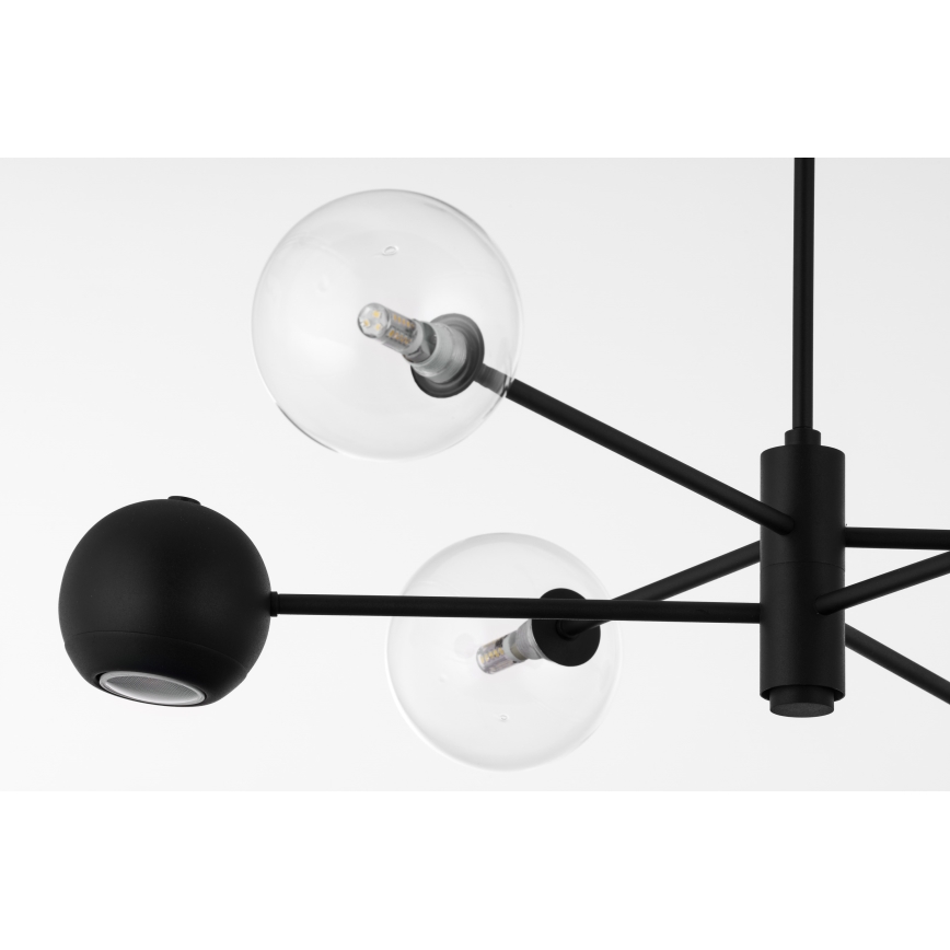 Jupiter 1995 - Viseći luster MOKA 3xGU10/10W/230V + 3xG9/10W/230V crno/prozirna