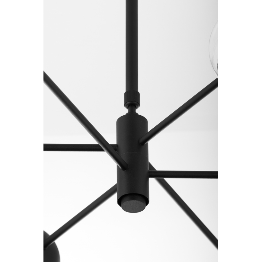 Jupiter 1995 - Viseći luster MOKA 3xGU10/10W/230V + 3xG9/10W/230V crno/prozirna