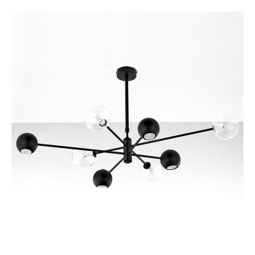 Jupiter 1996 - Viseći luster MOKA 4xGU10/10W/230V + 4xG9/10W/230V crno/prozirna
