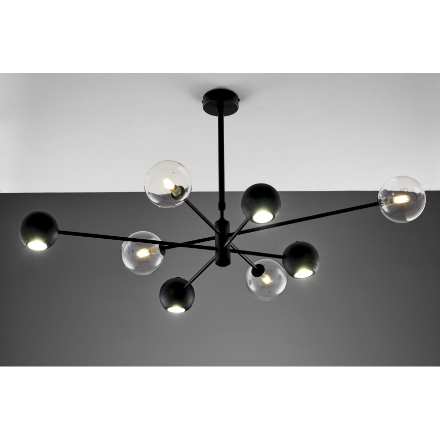 Jupiter 1996 - Viseći luster MOKA 4xGU10/10W/230V + 4xG9/10W/230V crno/prozirna