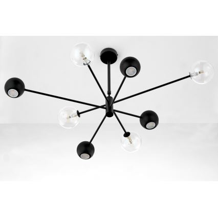 Jupiter 1996 - Viseći luster MOKA 4xGU10/10W/230V + 4xG9/10W/230V crno/prozirna