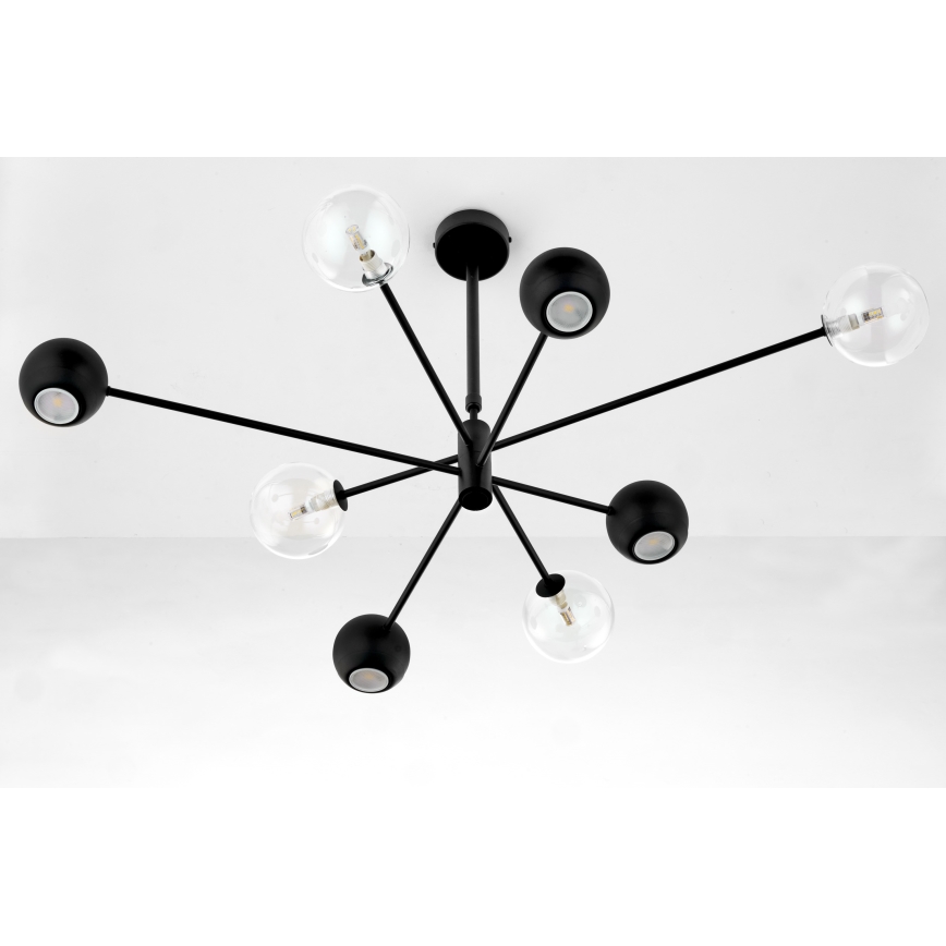 Jupiter 1996 - Viseći luster MOKA 4xGU10/10W/230V + 4xG9/10W/230V crno/prozirna
