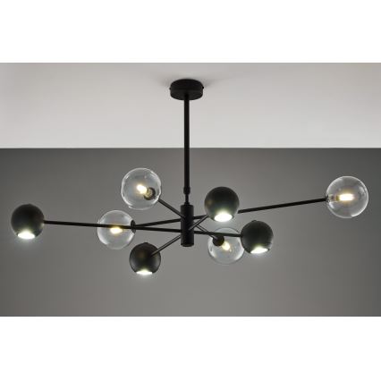 Jupiter 1996 - Viseći luster MOKA 4xGU10/10W/230V + 4xG9/10W/230V crno/prozirna