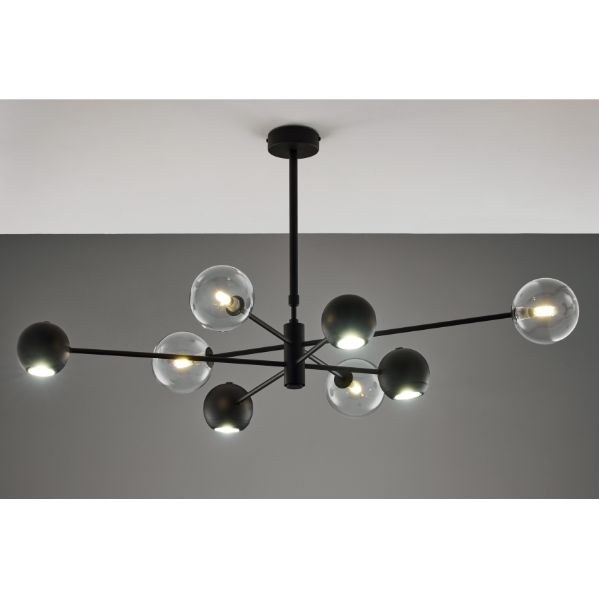 Jupiter 1996 - Viseći luster MOKA 4xGU10/10W/230V + 4xG9/10W/230V crno/prozirna