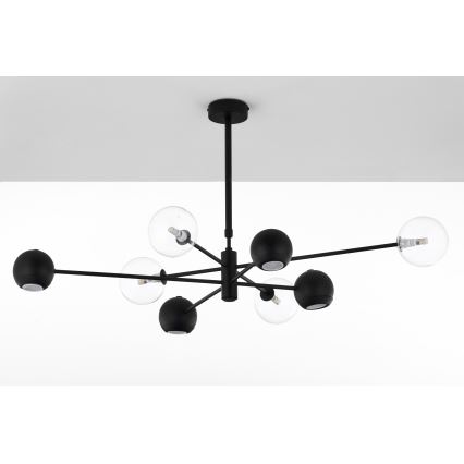 Jupiter 1996 - Viseći luster MOKA 4xGU10/10W/230V + 4xG9/10W/230V crno/prozirna