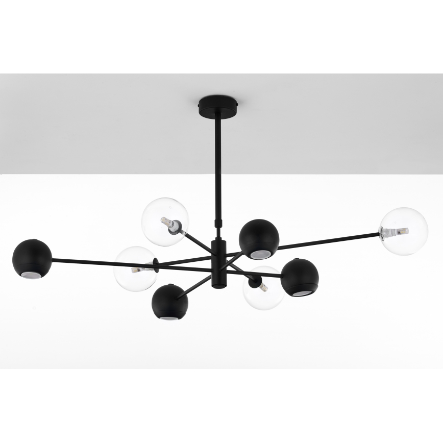 Jupiter 1996 - Viseći luster MOKA 4xGU10/10W/230V + 4xG9/10W/230V crno/prozirna