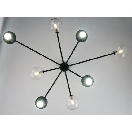 Jupiter 1996 - Viseći luster MOKA 4xGU10/10W/230V + 4xG9/10W/230V crno/prozirna