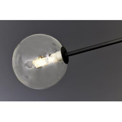 Jupiter 1996 - Viseći luster MOKA 4xGU10/10W/230V + 4xG9/10W/230V crno/prozirna