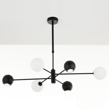 Jupiter 1997 - luster na šipci MOKA 3xGU10/10W/230V + 3xG9/10W/230V crna/bela