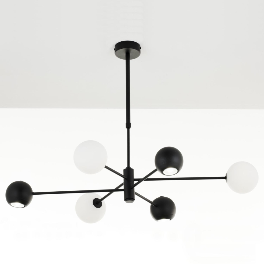 Jupiter 1997 - luster na šipci MOKA 3xGU10/10W/230V + 3xG9/10W/230V crna/bela