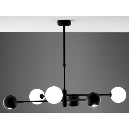 Jupiter 1997 - Viseći luster MOKA 3xGU10/10W/230V + 3xG9/10W/230V crno/bela