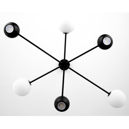 Jupiter 1997 - Viseći luster MOKA 3xGU10/10W/230V + 3xG9/10W/230V crno/bela