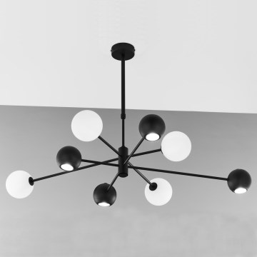 Jupiter 1998 - Viseći luster MOKA 4xGU10/10W/230V + 4xG9/10W/230V crno/bela