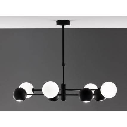 Jupiter 1998 - Viseći luster MOKA 4xGU10/10W/230V + 4xG9/10W/230V crno/bela