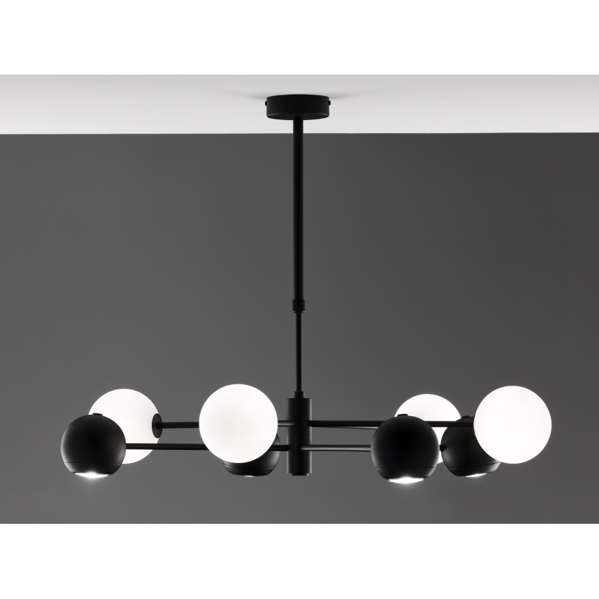 Jupiter 1998 - Viseći luster MOKA 4xGU10/10W/230V + 4xG9/10W/230V crno/bela