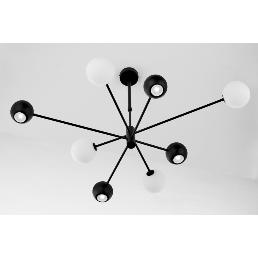 Jupiter 1998 - Viseći luster MOKA 4xGU10/10W/230V + 4xG9/10W/230V crno/bela