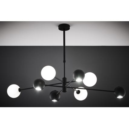 Jupiter 1998 - Viseći luster MOKA 4xGU10/10W/230V + 4xG9/10W/230V crno/bela