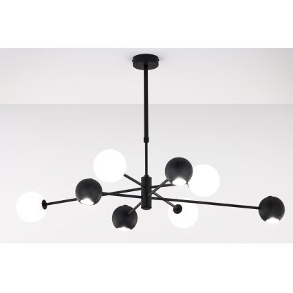 Jupiter 1998 - Viseći luster MOKA 4xGU10/10W/230V + 4xG9/10W/230V crno/bela