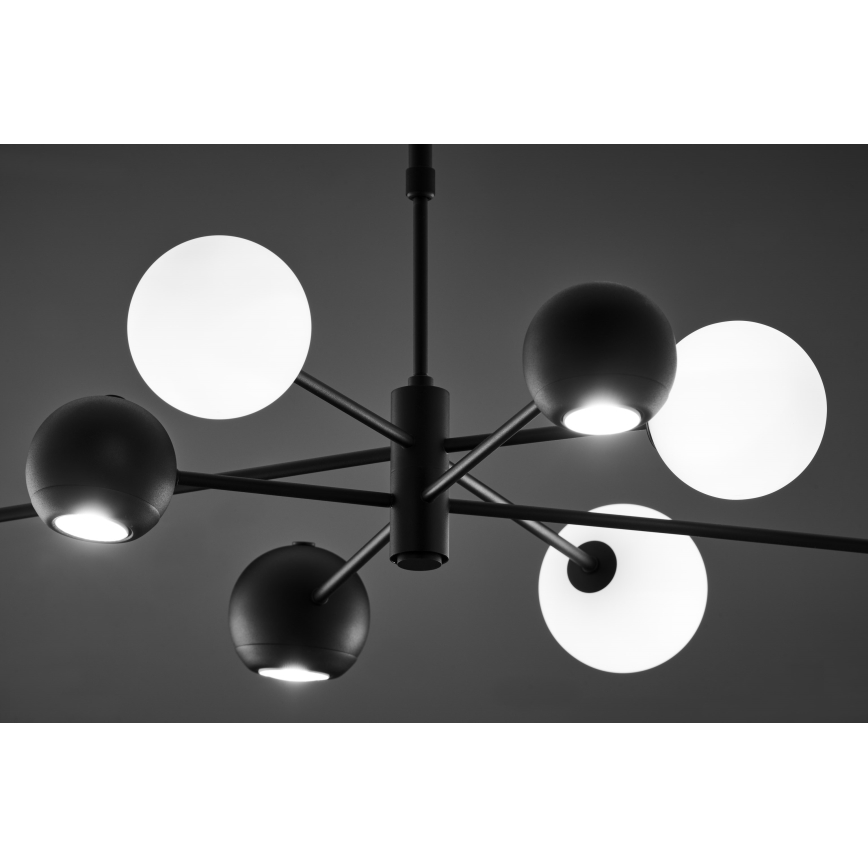 Jupiter 1998 - Viseći luster MOKA 4xGU10/10W/230V + 4xG9/10W/230V crno/bela
